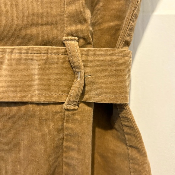 Rewash belted brown tan sleeveless corduroy zipper mini dress pockets size XS - Picture 9 of 11